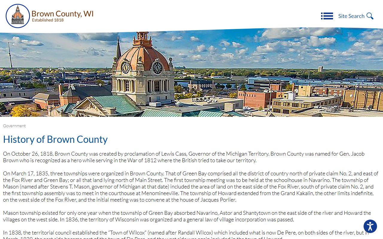 History of Brown County page for context on county court records