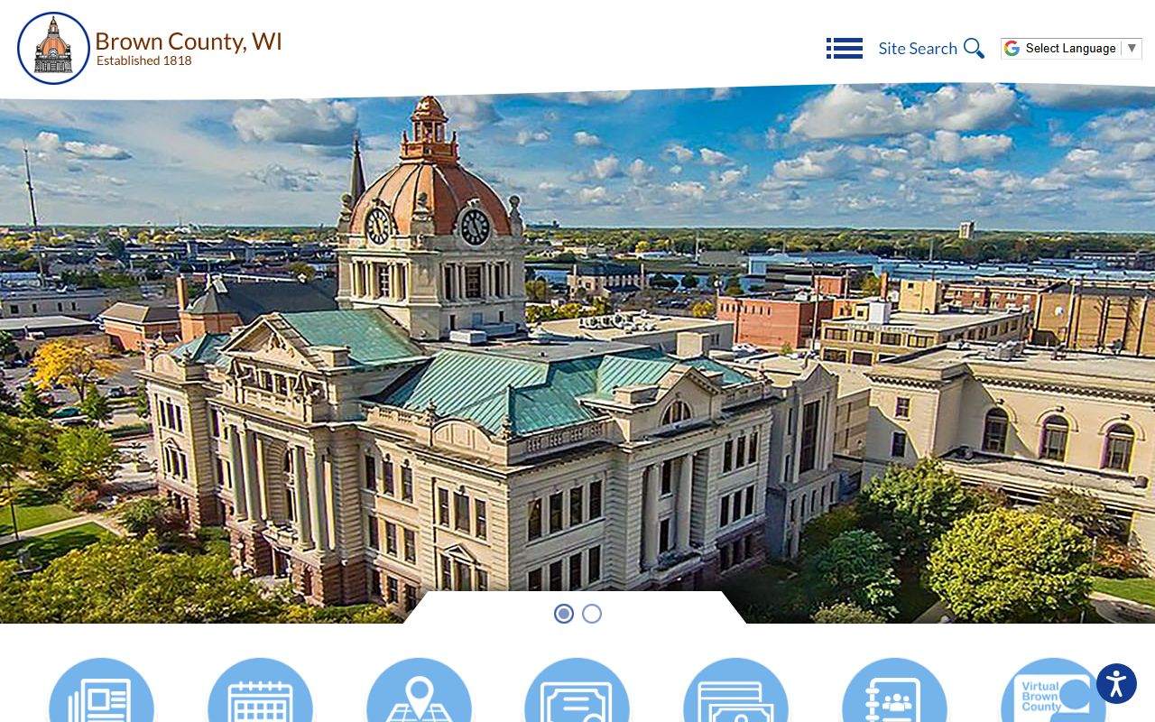 Brown County government homepage with court and records links