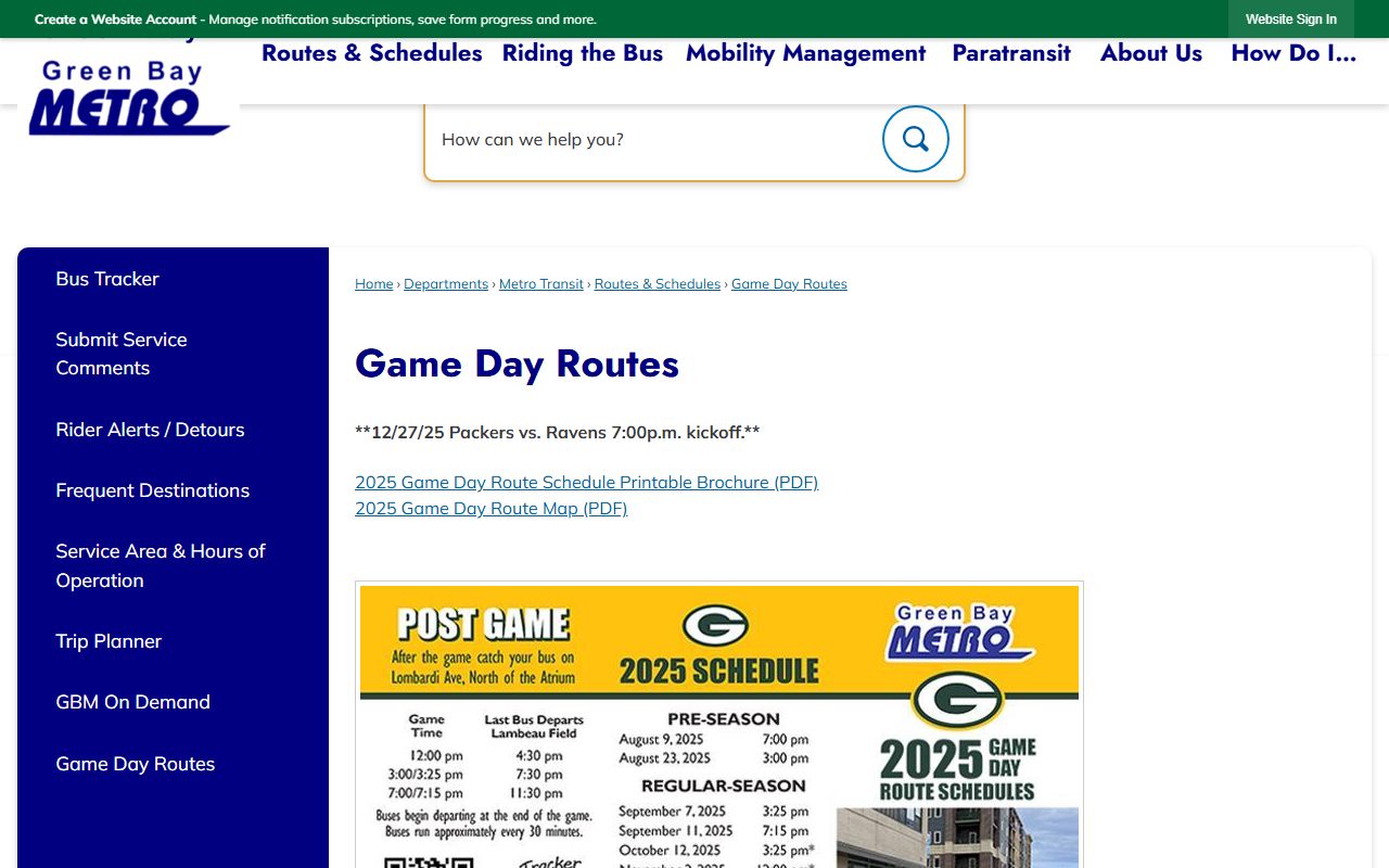 Green Bay Metro Transit for reaching Brown County traffic court